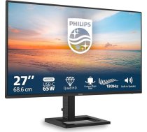 Philips 27E1N1600AE - 27 Zoll QHD monitors, atskaņotājs, ar augstspiediena barjeru (2560x1440, 100 Hz, HDMI 1.4, USB-C (65 W PD), USB koncentrators), melns