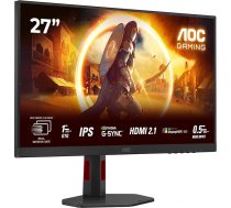 AOC Gaming U27G4R 27 collu Ultra HD 4K monitors, 160 Hz pie UHD vai 320 Hz pie FHD, Dual Frame, 1 ms reakcijas laiks, saderīgs ar G-Sync, HDR400 (3840x2160, 2x HDMI 2.1, 1x DisplayPort 1.4, USB koncentrators)