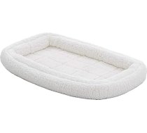 MidWest Homes for Pets - QuietTime XXS Double Edge White Cage plīša paklājiņš ar dubulto malu polsterējumu, mazgājams veļas mazgājamā mašīnā, droši pieguļ ar elastīgām siksniņām 46cm