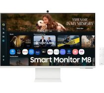 Samsung M80F 32 collu 4K Smart AI monitors, VA panelis, 3840 x 2160, 60 Hz, 4 ms (G/G), kamera, skaļrunis, spēļu centrs, 4K palielināta skala, balss vadība, Smart TV lietotnes un AI funkcijas, HDR10+, LS32FM801UUXEN