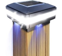 Solar LED Post Lights āra IP65 ūdensizturīgs kvadrātveida melns Landscape Solar Post Lights for Patio Fence Deck 4x4 5x5 6x6