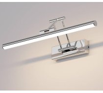 Klighten LED vannas istabas spoguļlampa, 40 cm, rotācijas spogulis vannas istabai, IP44, spoguļa gaisma vannas istabai 12 W, 970 LM, LED vannas istabas spoguļa apgaismojums, dabiski balta, 4000 K, hroms