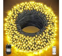 GYLEFY 100 m āra pasaku gaismas, Ziemassvētku pasaku gaismas, 800 LED, ar tālvadības pulti, ūdensizturīgas, dārza rotājumi, Ziemassvētku, Jaungada rotājumi, silti baltas krāsas