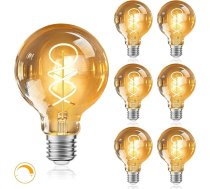 Gaismeklis E27 LED Warmweiss Dimmbar 2200K Edison Vintage LED Leuchtmittel 4W Enerģijas spuldzes spuldze Retro E27 Birne Deko für Haus Café Bar, 6 Stück (G80)