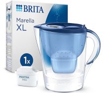BRITA ūdens filtrēšanas krūka „Marella XL“ zila (3,5 l) ar 1 „Maxtra Pro Pure Performance“ filtrējošo ieliktni – liela filtrēšanas krūka ar „Smart Light“ LED indikatoru un salokāmu vāku, filtrē piemaisījumus un citus netīrumus