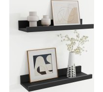 Koka sienas plaukts, 40 cm, melns plaukts gleznu rāmjiem un grāmatām, 2 gab. komplekts, piekaramais plaukts no MDF koka, plaukts virtuvei, viesistabai, guļamistabai un darba istabai