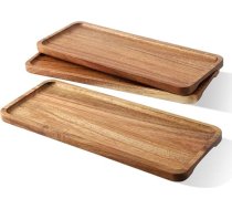 Koka servēšanas trauku komplekts (3 gab.), 30 x 11,9 cm, koka servēšanas paplāte, desertu trauks jaunās mājas iesvētībām, servēšanai, maltīšu pasniegšanai, viesību rīkošanai, ballītēm, virtuves letes
