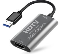 Video uztveršanas karte, HDMI uz USB audio video uztveršanas kartes, 4K30fps ievade, 1080P60fps spēļu uztveršanas karte straumēšanai, videokonferencēm, spēlēm, OBS un citiem, Windows Mac OS sistēmai