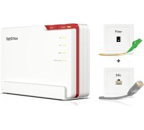 FRITZ!Box 5690 Pro (Wi-Fi 7 Premium DSL un optisko šķiedru maršrutētājs ar Triband (2,4 GHz, 5 GHz, 6 GHz) līdz 18,5 Gbps optisko šķiedru un DSL savienojumiem, WLAN Mesh, DECT bāze, vācu versija