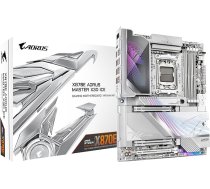 GIGABYTE X870E AORUS Master X3D Ice pamatplate - AMD Ryzen 9000 Prozessoren, 18+2+2-fāžu digitālais VRM, līdz 9000 Hz DDR5 (OC), 2 x PCIe 5.0 + 3 x PCIe 4.0, Wi-Fi 7, 10 GbE LAN, USB 4