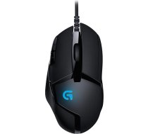 Logitech G402 Hyperion Fury Gaming Mouse, 4000 DPI optiskais sensors, 8 programmējamas pogas, poga DPI pārslēgšanai, 32 bitu ARM procesors, viegla, PC/Mac, melna - vācu iepakojums