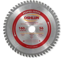 Oshlun SBFT-160056A 160 mm 56 zobu FesPro krāsaino metālu zāģa asmens ar 20 mm arboratoru Festool TS 55 EQ, DeWalt DWS520 un Makita SP6000K zāģa asmenim.