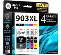 Smart Ink saderīga tintes kasetne, kas paredzēta HP 903 XL 903XL, 4 iepakojumi ar uzlabotu mikroshēmu tehnoloģiju printeriem Officejet 6950 Officejet Pro 6960 6970