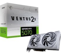 MSI GeForce RTX 5070 12G Ventus 2X OC White - 12 GB GDDR7 (28 Gb/s/192 bitu), PCIe 5, Boost: 2542 MHz, HDMI 2.1b, DisplayPort 2.1b