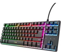 833 Thado TKL vācu QWERTZ izkārtojums kompakts 80% USB spēļu tastatūra metāla Anti-Ghosting LED apgaismojums PC Laptop Mac Black