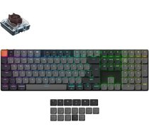 Keychron K5 Version 2 QMK bezvadu mehāniskā tastatūra, DE-ISO 100% izkārtojums Pilna izmēra QMK Bluetooth Hot-Swap zema profila brūns slēdzis RGB saderīgs ar Mac Windows Linux