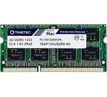 Timetec Hynix IC Apple DDR3 1333MHz PC3-10600 SODIMM atmiņas jauninājums MacBook Pro 13/15/17 collu agrīna/vēlna 2011, iMac 21,5 collu vidēja/vēlna 2010/2011, 27 collu vidēja 2010/2011, Mac mini 5.1 & 5.2 vidēja 2011 4gb