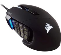Corsair, USB Scimitar Pro RGB - MMO spēļu pele - 16 000 DPI optiskais sensors - 12 programmējamas sānu pogas - melna
