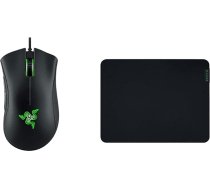 Razer DeathAdder Essential (2021) - Essential Gaming Mouse, melna & Gigantus V2 Medium - mīksts spēļu peles paliktnis ātram spēles stilam un optimālai kontrolei, 360 x 275 x 3 mm - melns