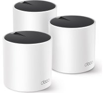 TP-Link Deco X55 AX3000 WiFi 6 Mesh WLAN maršrutētāju sistēma, divjoslu gigabitu tīklveida maršrutētājs līdz 603 m², 3 x gigabitu pieslēgvietas katrai ierīcei, AI Mesh, HomeShield drošība, lielām mājām