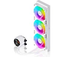 Levelplay Combat Liquid 360 HUD AIO CPU ūdens dzesēšana - TDP 300 W, 2,6" reāllaika HUD digitālais displejs, 360 mm radiators, 360 viena rāmja ventilators, AMD AM5/AM4 un Intel LGA 1851/1700 - balts