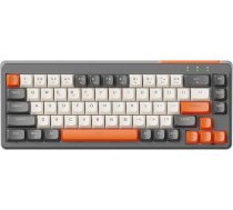 LexonElec X FREEWOLF M68 65% bezvadu spēļu tastatūra, QWERTY, BT/2.4G/Wired, klusa membrānas tastatūra, ar varavīksnes apgaismojumu, 67 taustiņi, PBT taustiņu vāciņi, 2000mAh, pārnēsājama, piemērota spēlētājiem/biroja vajadzībām, pelēk