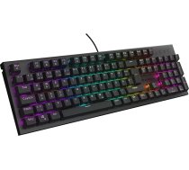 Genesis Thor 303 TKL mehāniskā spēļu tastatūra, DE izkārtojums (QWERTZ), karstā nomaiņa Outemu Brown slēdži (Tactil), RGB apgaismojums, alumīnija korpuss, aizsargā pret nevēlamiem gariem, melns