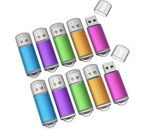 USB zibatmiņas zibatmiņas disks 16GB 2.0 USB zibatmiņas disks Memory Stick High Speed Sticks Metal Waterproof Memory Flash Drive iOS Android mobilajam tālrunim Linux Pad Laptop Black Pack of 10