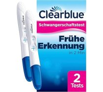 Clearblue grūtniecības tests agrīnai diagnostikai, agrīnais tests, grūtniecības tests, 2x agrīnais grūtniecības tests / agrīnais grūtniecības tests, uzticamība virs 99%, grūtniecības noteikšana, 25 mIU/ml