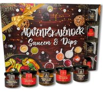 He-Ju mērču adventes kalendārs 2025, 24 mērces un dipas 30 ml burciņās, BBQ Over Date, sinepju mērce un daudz kas cits, dāvana vīriešiem, gardēžiem un grila cienītājiem, roku darbs Vācijā