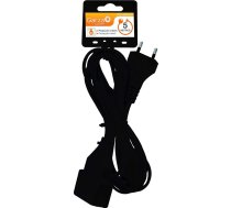 Garza - 5 Meter Haushaltsstrom-Verlängerungskabel schwarz mit Erdung bis zu 10 Ampere (2300 W)