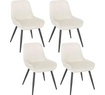 WOLTU Dining Room Chairs, Set of 4, Upholstered Chairs, Velvet Kitchen Chair, Upholstered, Accent Chair for Living Room, Bedroom, Kitchen, Ergonomic Chair with Backrest, Cream White, BH331cm-4