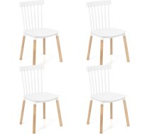 RELAX4LIFE Dining Room Chairs, Set of 4, Kitchen Chairs with Ergonomic Backrest, Dining Chairs with Non-Slip Feet, Maximum Load 150 kg, Seat Height 48 cm, for Dining Room, 51.5 x 48 x 83 cm (White)