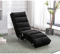 Recliner with Gentle Vibration Function and Side Pockets, Ergonomic Recliner Chair, Chaise Lounge for Offices, Living Room and Bedroom, Black