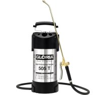 GLORIA Augstas veiktspējas smidzinātājs 505 T | 5L nerūsējošā tērauda spiediena smidzinātājs | Dārza smidzinātājs Premium ar 6 bāru spiedienu augu aizsardzībai un tīrīšanai | Misiņa sūknis, atlikušā tilpuma novadītājs un manometrs