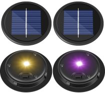Ersatz-Solarlaternen-Tops mit 3 Lichtmodi und 8 Farboptionen, passend für Größen 8,2 cm oben und 7,2 cm unten, wasserdichte LED, 4 Stück