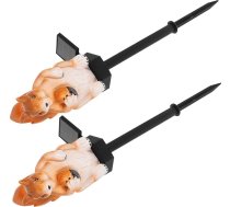 LALAFINA Gartenleuchten Orange Farbton mit Acryl Eichhörnchen Motiv 2 Stück Dekorative Außenbeleuchtung Batteriebetrieben für Garten und Wegbeleuchtung