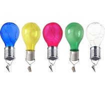 ABOOFAN 5 Stück LED Solarleuchten für Garten Kunststoff Außenlampen mit Glühbirnenform Energiesparend und Induktionsbetrieben für Dekorative Außenbereiche