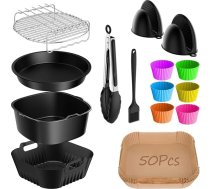 15 gab. gaisa fritēžu piederumi Philips Airfryer XXL (HD9285/90, HD9876/90, HD9650/90), NINJA MAX PRO 6,2L AF180EU karstā gaisa fritēžu piederumi, gaisa fritēžu piederumi Cosori XXL, BPA-Free, atkārtoti lietojami