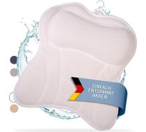 Vannas spilvens | Premium vannas spilvens vannai ar galvas balstu un atbalstu kaklam | spilvens ideāli piemērots kā vannas kakla spilvens un spilvens | ergonomisks vannas spilvens ar piesūcekņiem, balts