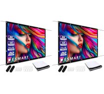 ESMART Stretching Screen Flex [Izvēle no izmēriem] 266 x 149 cm (120 collas) 16:9 | Mājas kinozāles projektora projekcijas ekrāns Āra ekrāns LCD LED (2 gabali)
