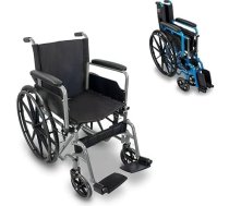 Mobiclinic, Marsella saliekamais ratiņkrēsls, ātri noņemami riteņi ar pogas nospiešanu, izturīgs, sēdekļa platums 46 cm, salokāms kāju balsts un roku balsti, bremžu svira, riepas 24 collas, cilvēkiem ar invaliditāti