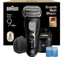 Braun Series 9 PRO+ vīriešu elektriskais skuveklis, 5+1 īpaši plāni precīzi asmeņi, Pro-SensoAdapt, skuveklis ar 60 minūšu akumulatoru, 6-in-1 SmartCare centrs, mitrs un sauss skuveklis - 9660 cm3, melns