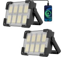 OHAYORI LED celtniecības prožektora akumulators, 4 režīmi LED prožektora akumulators, kempinga lampas uzlādējams, pārnēsājams USB uzlādējams barošanas bloks, aptumšojama avārijas gaisma dārzam, makšķerēšanai, kempingam, apkopei, avāri