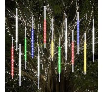 Ziemassvētku gaismiņas ārtelpām, Meteor Shower Lights, 16 spirālveida caurulītes, 50 cm, 864 LED, 5,25 m apgaismots garums, ūdensizturīgas sniega gaismas Ziemassvētku dekorēšanai, ārtelpām, eglīšu logiem,