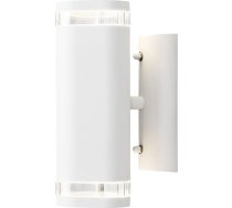 Konstsmide 7512-250 Modena vienstāva augšup un lejup vērsta āra lampa / 2 x 35 W GU10 Max sienas lampa / caurspīdīgs akrila objektīvs / alumīnijs / IP44 / matēts balts