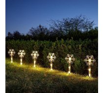 Svētku gaisma 4 Pack 35cm Ziemassvētku sniegpārsliņas akumulatora silti balta LED gaismas āra dārza ceļu apdare
