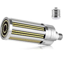DragonLight 100 W īpaši spilgta kukurūzas gaismas LED spuldze bez ventilatora (aizvieto 700 vatu) - E27 LED lampa ar E40 adapteri - 5000 K vēsā baltā krāsā, 12 000 lūmenu platību apgaismojumam - garāžu darbnīcu ielu apgaismojums