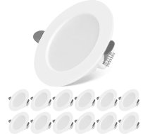 LED iebūvēti starmeši, 12 gabali, iebūvēti starmeši, īpaši plakani, AC175-265 V, griestu gaisma, plakana, apaļa, 7 W, 700 lm, ekvivalents 70 W kvēlspuldzei, auksti balta, 6000 K starmeši
