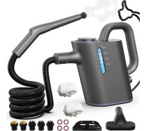 Rokas tvaika tīrītājs ar 550 ml tvertni, 15 sekunžu ātras uzsildīšanas pārnēsājamais tvaika tīrītājs ar 16 piederumiem, 1500 W bezķīmisks rokas tvaika tīrītājs virtuvei, vannas istabai, šuvēm, logiem, automašīnām un polsterējumam